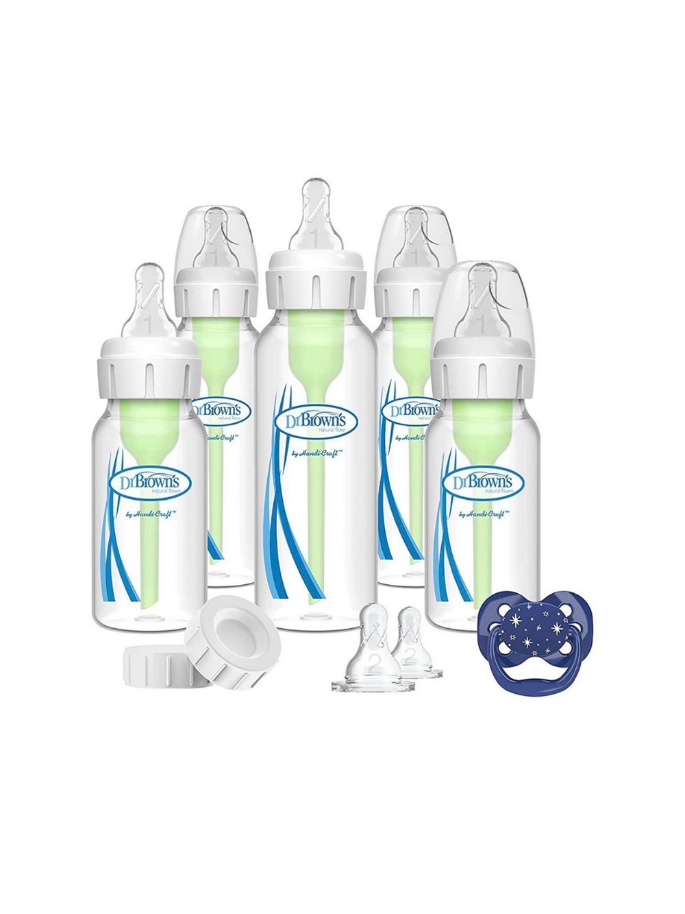 Dr. Brown's Anti-Colic Baby Bottle Gift Set - White/Green - Picture 2 of 4